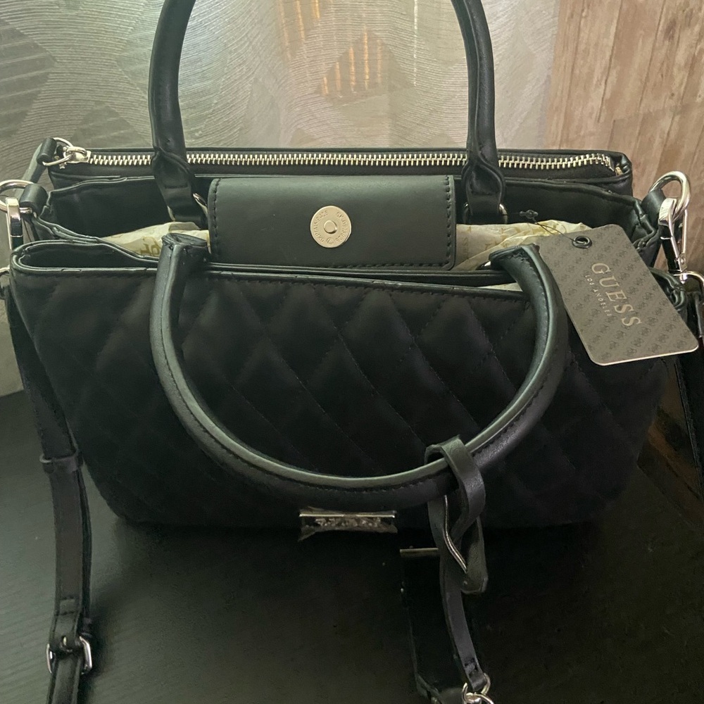 GUESS Black Quilted Women's Bag